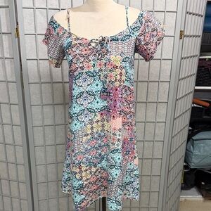 Tristan Multicolor Patterned Dress, Size Small